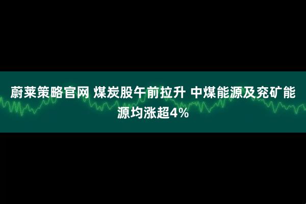 蔚莱策略官网 煤炭股午前拉升 中煤能源及兖矿能源均涨超4%