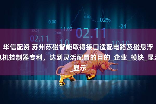 华信配资 苏州苏磁智能取得接口适配电路及磁悬浮电机控制器专利，达到灵活配置的目的_企业_模块_显示